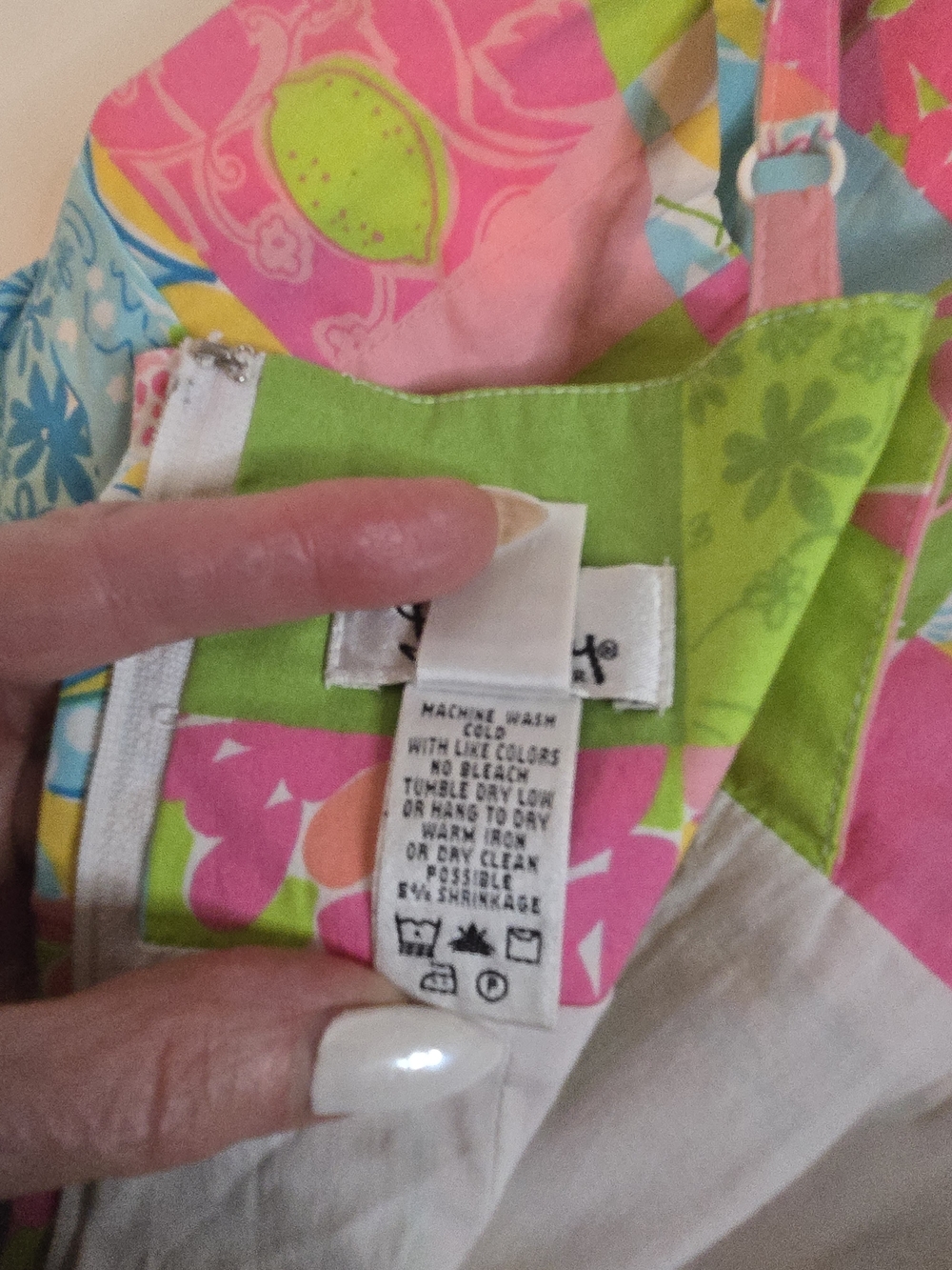 Lilly Pulitzer Colorful Patchwork Mini Dress Pink, Green & Yellow Women's Size 6 - Picture 10 of 12
